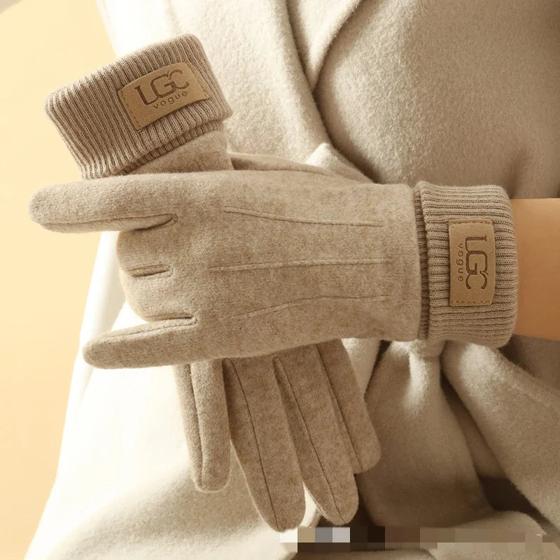 winter cashmere touch screen gloves