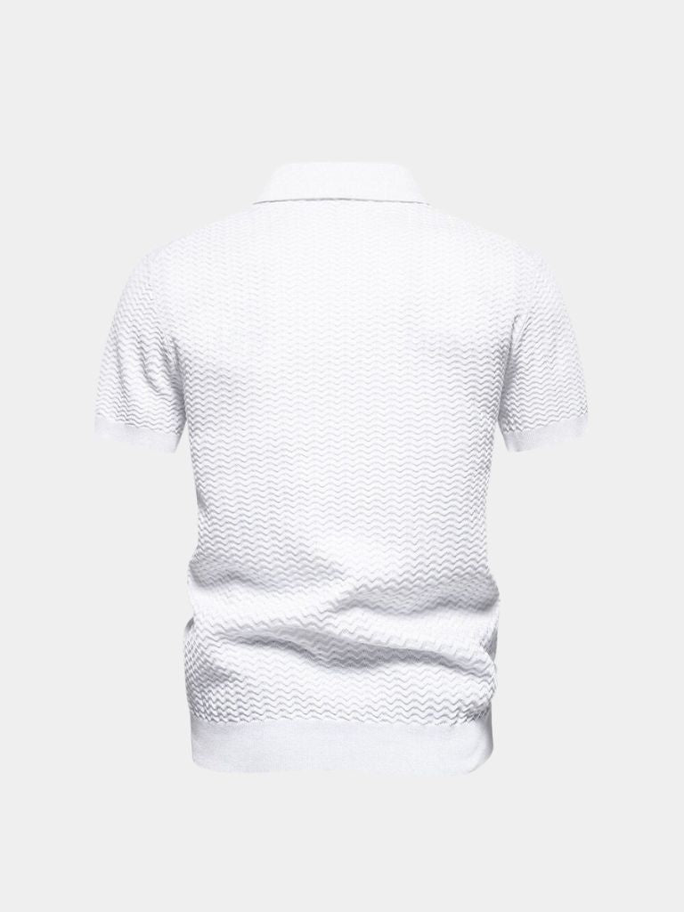 Classic Fit Quarter Zip Business Casual Short Sleeves Polo