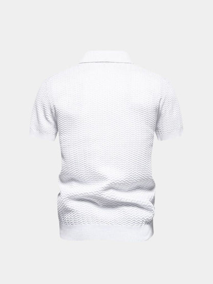 Classic Fit Quarter Zip Business Casual Short Sleeves Polo