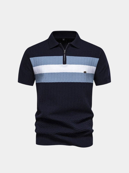 Classic Fit Quarter Zip Business Casual Short Sleeves Polo