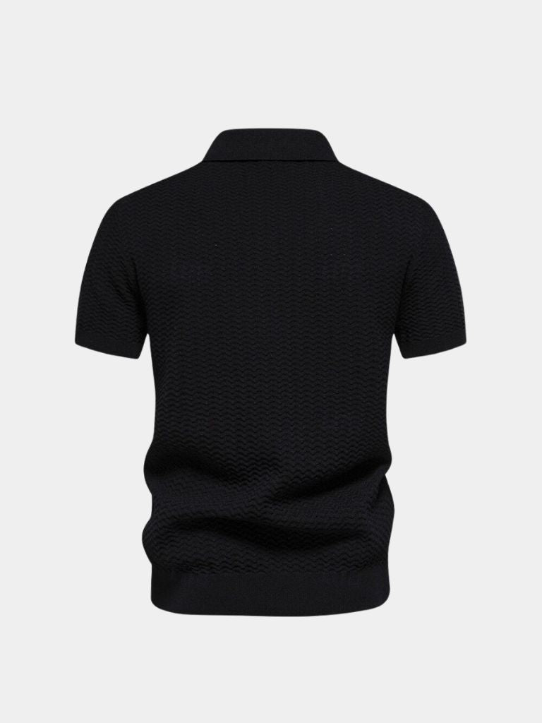 Classic Fit Quarter Zip Business Casual Short Sleeves Polo