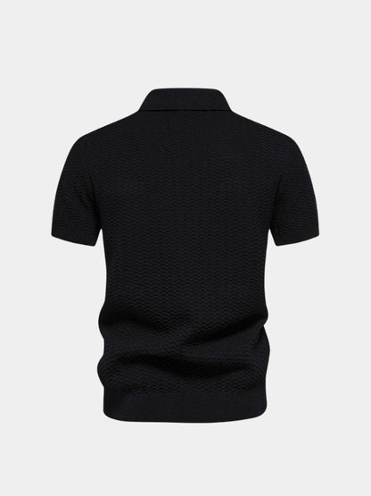 Classic Fit Quarter Zip Business Casual Short Sleeves Polo