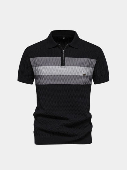 Classic Fit Quarter Zip Business Casual Short Sleeves Polo