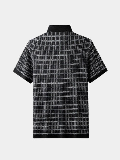Classic Noir Knit Polo Shirt