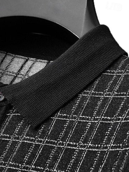 Classic Noir Knit Polo Shirt