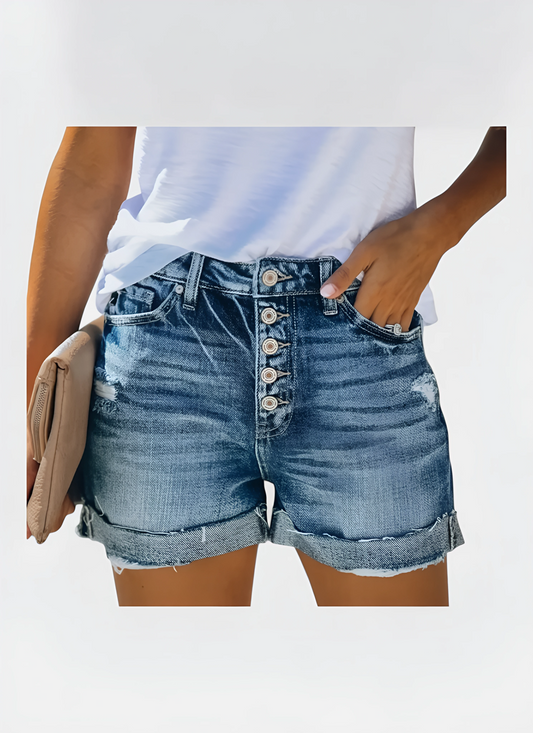 Saleni High Waist Denim Shorts