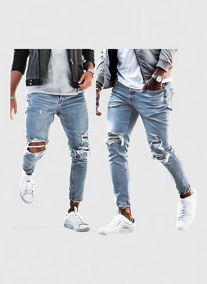 Saleni Slim Distressed Denim