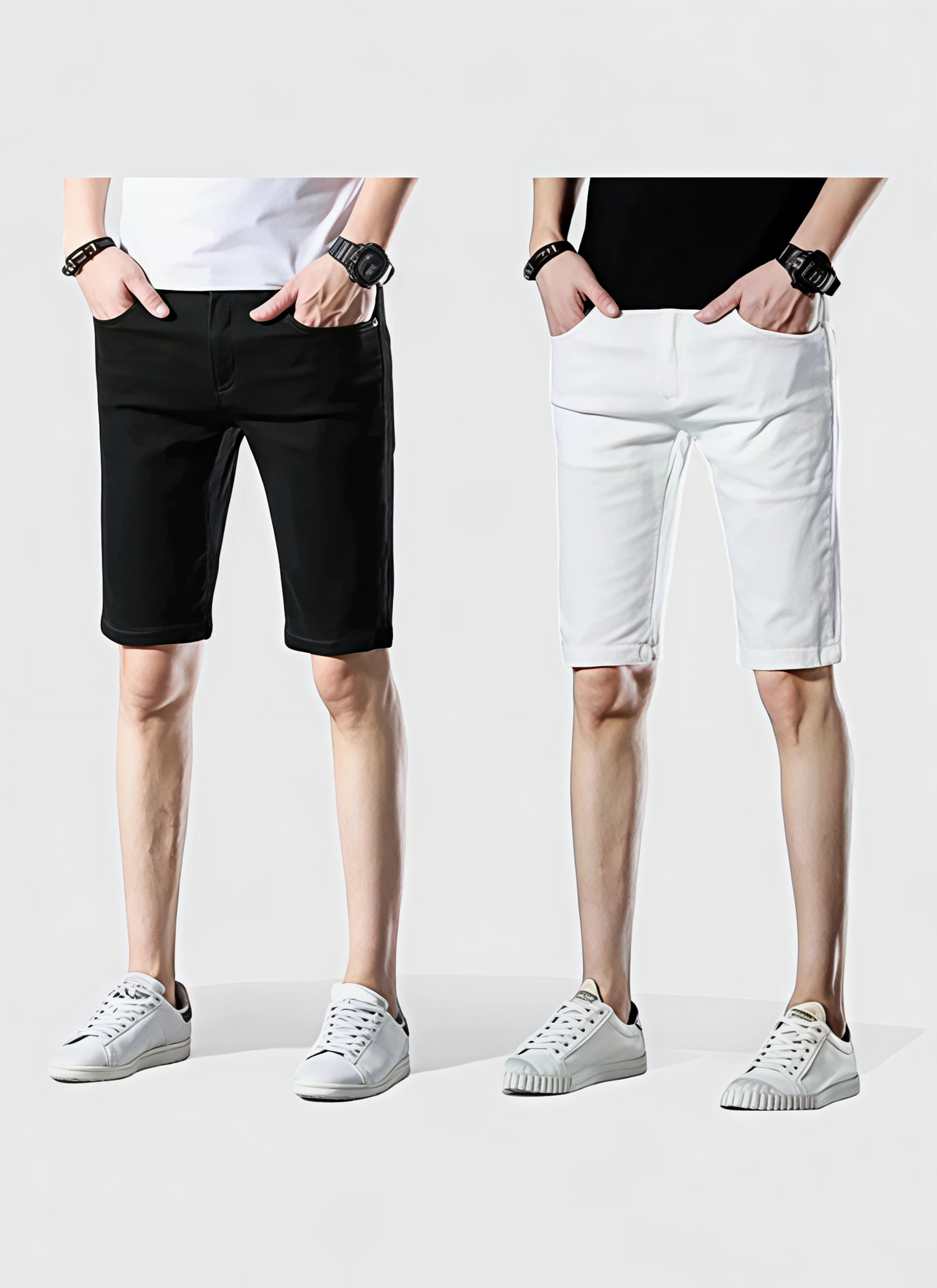 Saleni Slim Denim ShortsModern Casual Slim Shorts