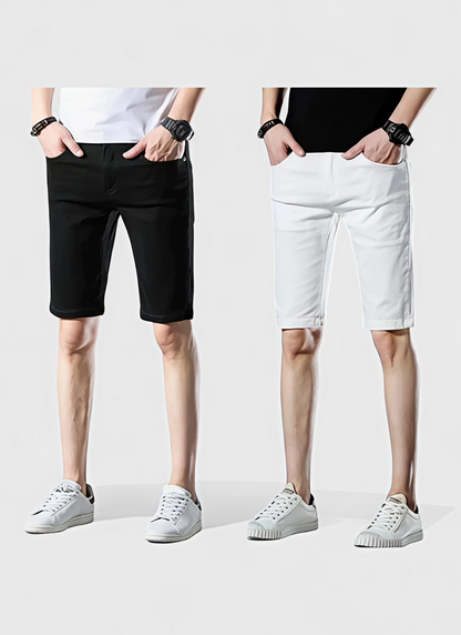 Saleni Slim Denim ShortsModern Casual Slim Shorts