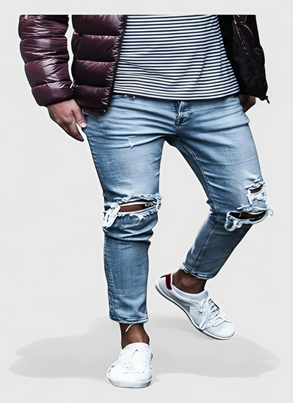 Saleni Slim Distressed Denim