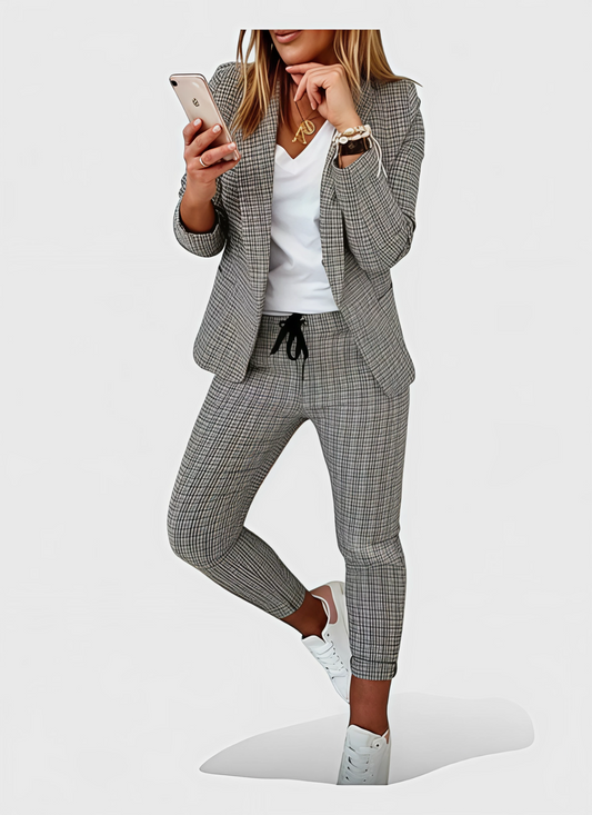 Saleni Collar Blazer and Pants Suit