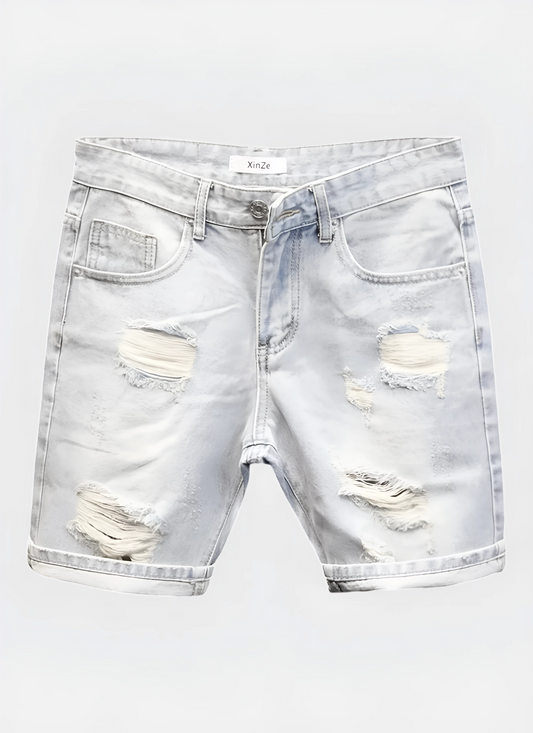 Saleni Slim Distressed Denim Shorts