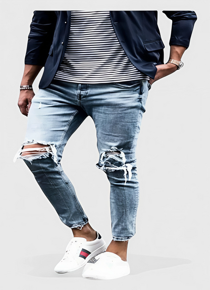 Saleni Slim Distressed Denim