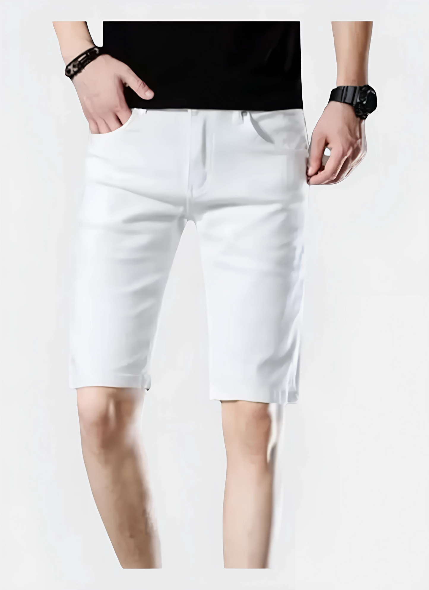 Saleni Slim Denim ShortsModern Casual Slim Shorts