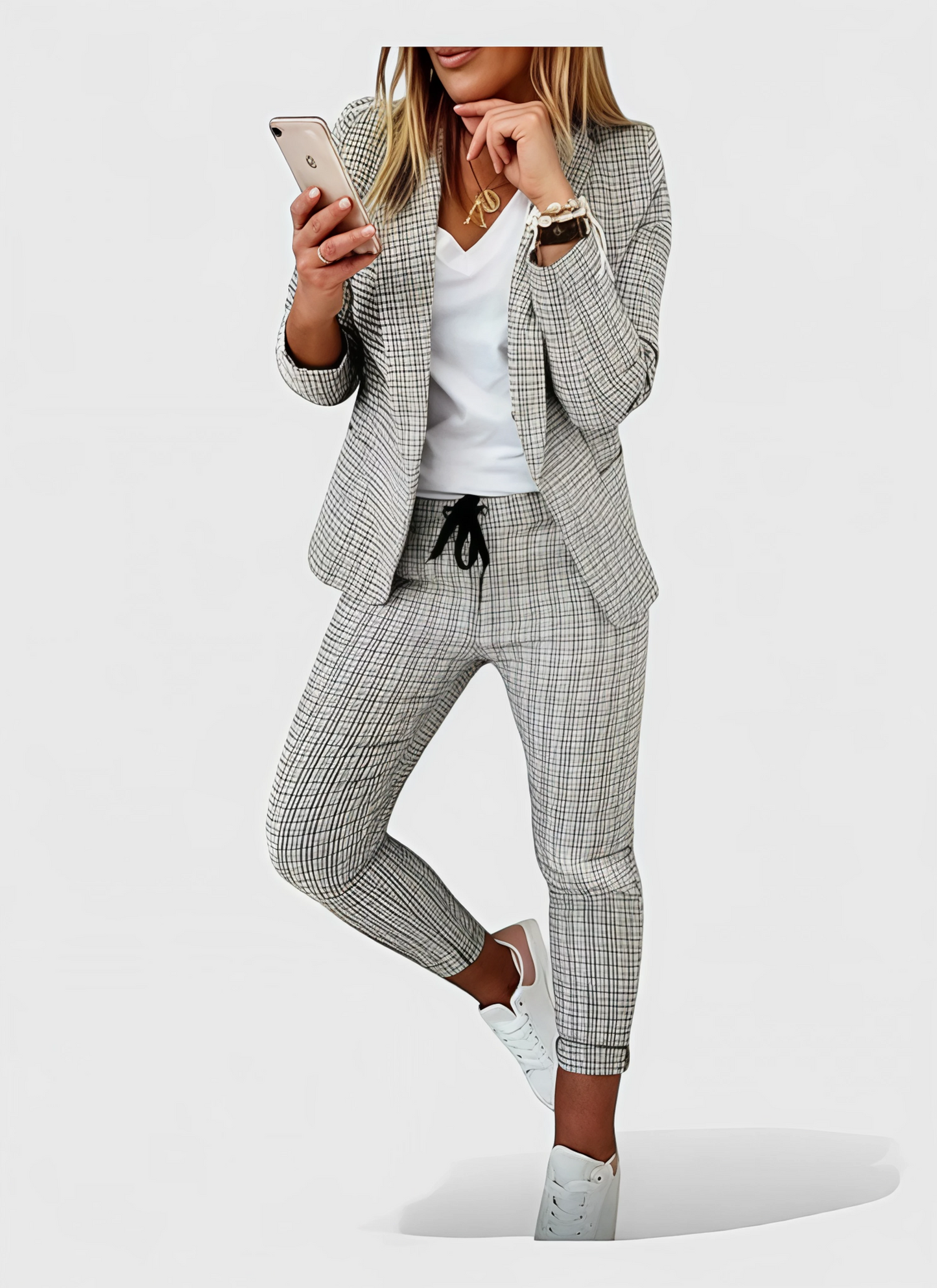 Saleni Collar Blazer and Pants Suit
