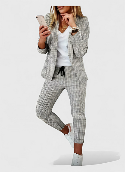 Saleni Collar Blazer and Pants Suit