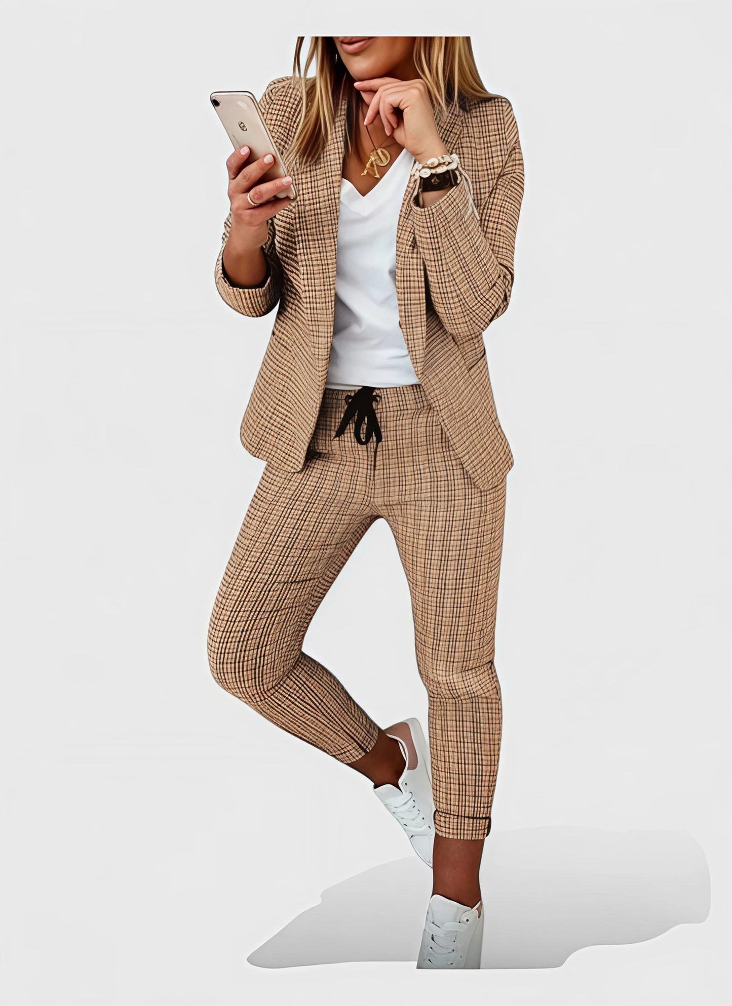 Saleni Collar Blazer and Pants Suit